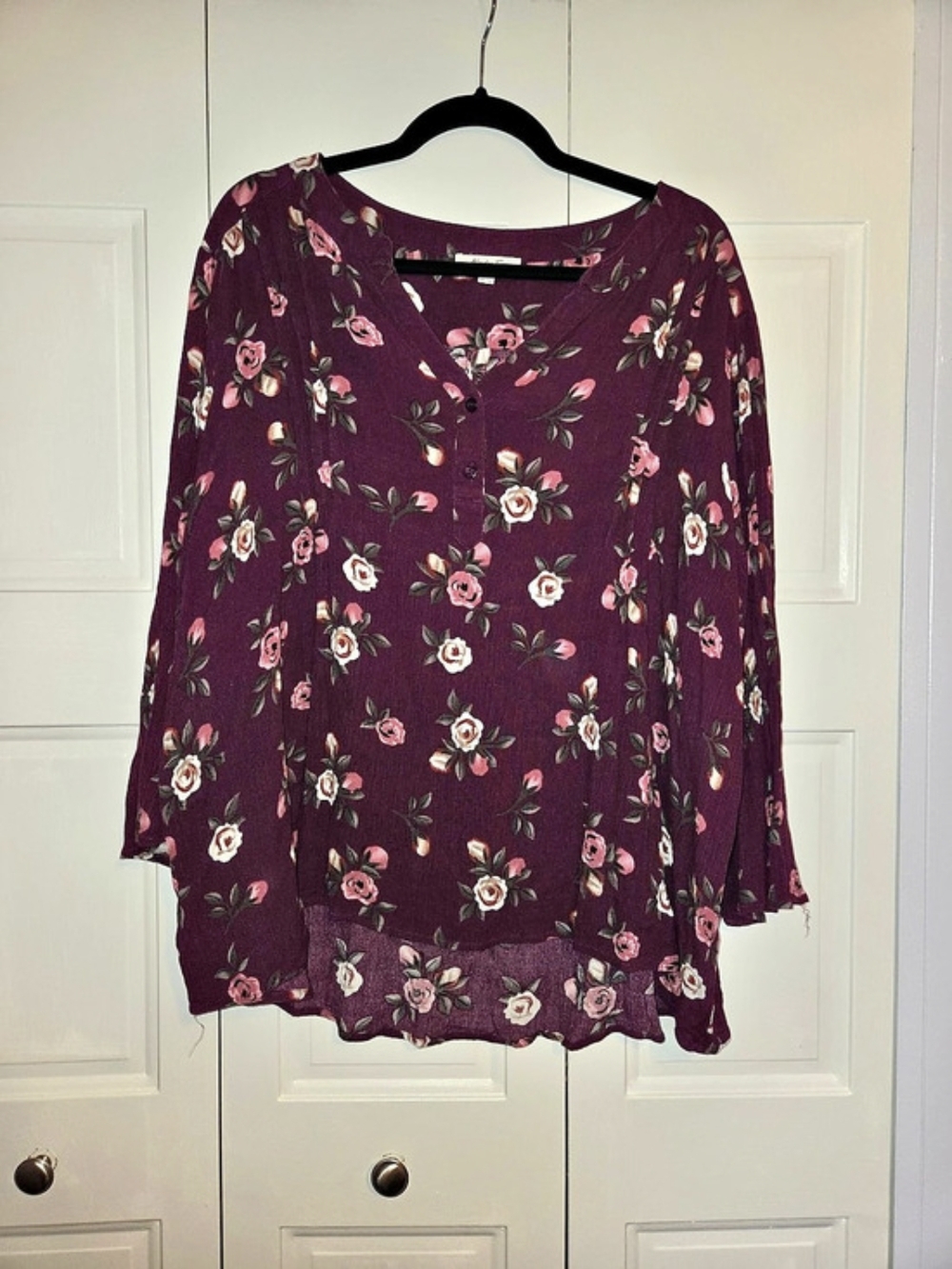 Monday Fun Floral Tunic in Purple & Pink Size 3X